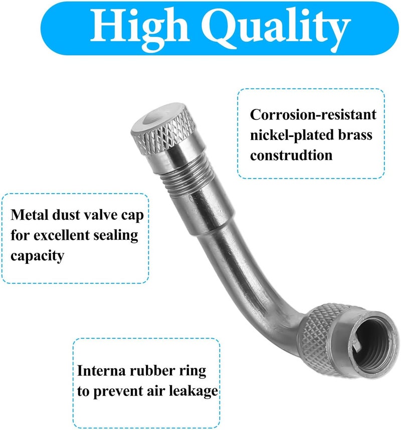 Skrfren 6 Pack 45 Degree 90 Degree 135 Degrees Metal Valve Stem Extenders, Dually Valve Stem Extenders Universal Valves Extensions with Tire ValveCaps for Wheels Passenger Cars RV Stroller Bicycle Motorcycle - Image 3